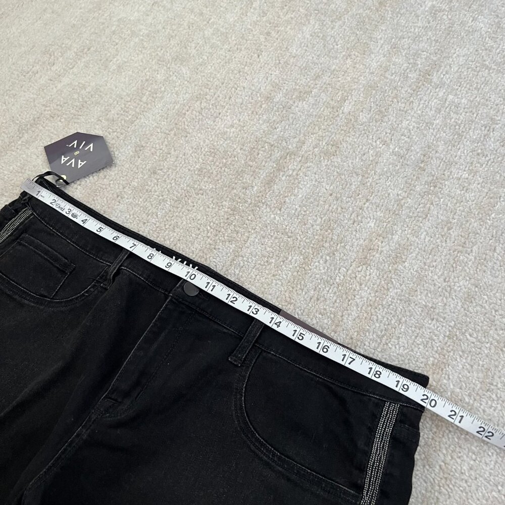 NWT Ava & Viv Super Stretch Jeggings Skinny Jeans 20W Black Boho - Picture 8 of 11